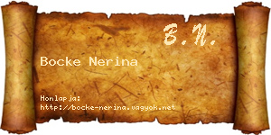 Bocke Nerina névjegykártya